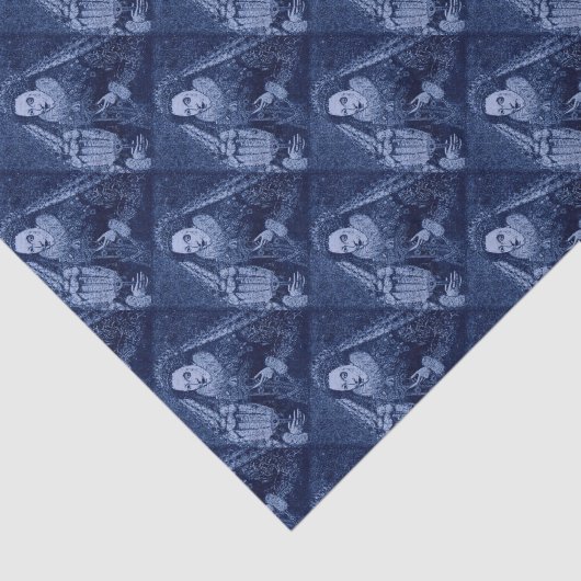 koningin Elizabeth I in blauwe letters Tissuepapier (Detail)