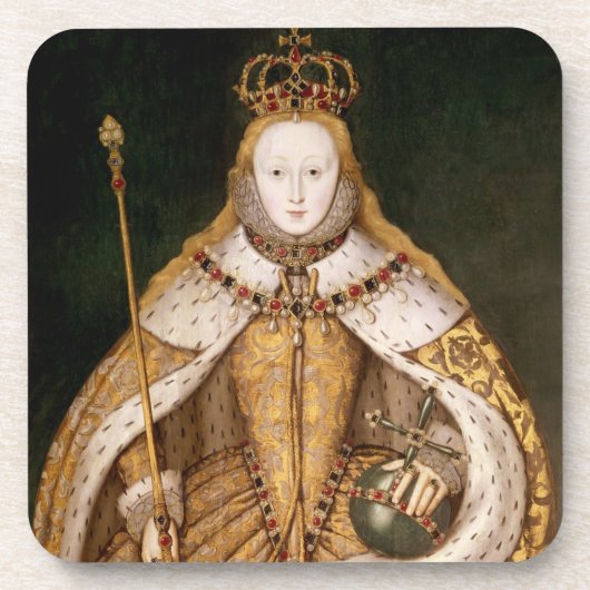 koningin Elizabeth I in Coronation Robes Bier Onderzetter (Voorkant)