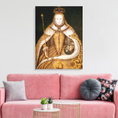 koningin Elizabeth I in Coronation Robes Canvas Afdruk (Insitu (Woonkamer))