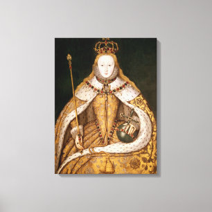 koningin Elizabeth I in Coronation Robes Canvas Afdruk
