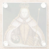 koningin Elizabeth I in Coronation Robes Glazen Onderzetter (Achterkant)