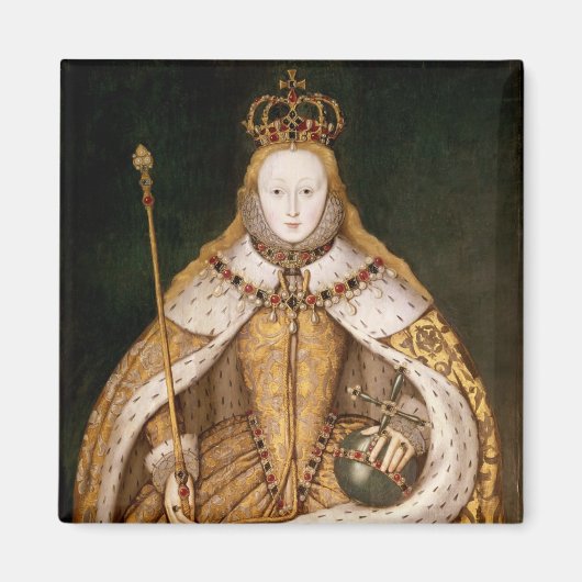 koningin Elizabeth I in Coronation Robes Magneet (Voorkant)