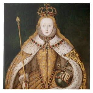 koningin Elizabeth I in Coronation Robes Tegeltje
