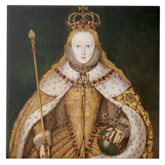 koningin Elizabeth I in Coronation Robes Tegeltje (Voorkant)