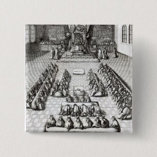 Koningin Elizabeth I in het Parlement Vierkante Button 5,1 Cm