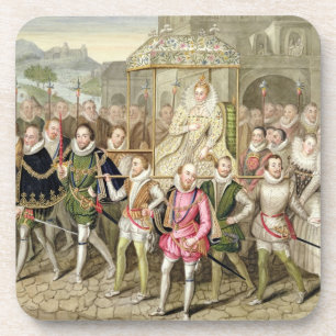 Koningin Elizabeth I in processie met haar Courtie Bier Onderzetter