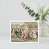 Koningin Elizabeth I in processie met haar Courtie Briefkaart (Staand voorkant)