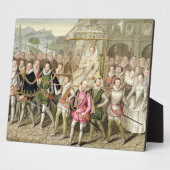 Koningin Elizabeth I in processie met haar Courtie Fotoplaat (Zijkant)