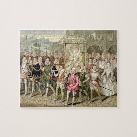 Koningin Elizabeth I in processie met haar Courtie Legpuzzel (Horizontaal)