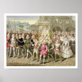 Koningin Elizabeth I in processie met haar Courtie Poster (Voorkant)