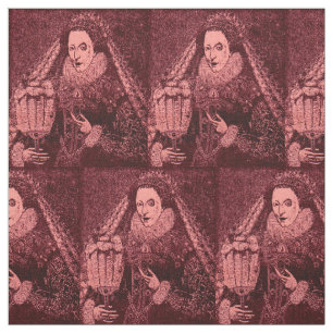 Koningin Elizabeth I in roze druk op nieuwigheidpr Stof