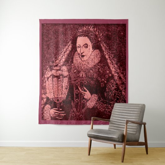 Koningin Elizabeth I in roze Wandkleed (In situ)