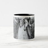 koningin Elizabeth I Knighting Francis Drake Tweekleurige Koffiemok (Center)