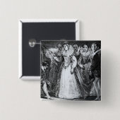 koningin Elizabeth I Knighting Francis Drake Vierkante Button 5,1 Cm (Voorkant /achterkant)