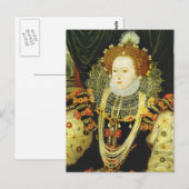 koningin Elizabeth I van Engeland die parels draag Briefkaart (Voorkant / Achterkant)