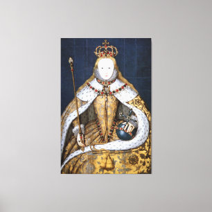 Koningin Elizabeth I van Engeland in coronatiegewa Canvas Afdruk
