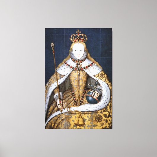 Koningin Elizabeth I van Engeland in coronatiegewa Canvas Afdruk (Voorkant)