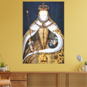 Koningin Elizabeth I van Engeland in coronatiegewa Canvas Afdruk (Insitu (Woonkamer))