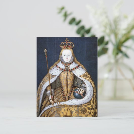 Koningin Elizabeth I van Engeland in een kroningsj Briefkaart (Staand voorkant)