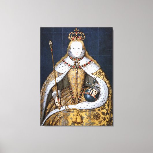 Koningin Elizabeth I van Engeland in een kroningsj Canvas Afdruk (Voorkant)