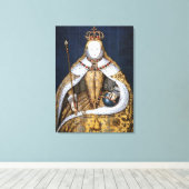 Koningin Elizabeth I van Engeland in een kroningsj Canvas Afdruk (Insitu (Houten vloer))