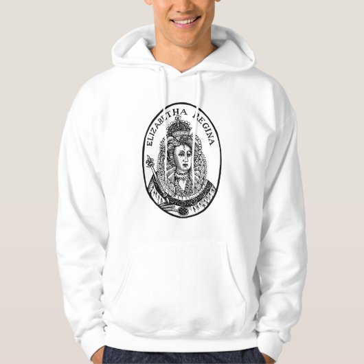 Koningin Elizabeth I Woodcut Portret Hoodie (Voorkant)