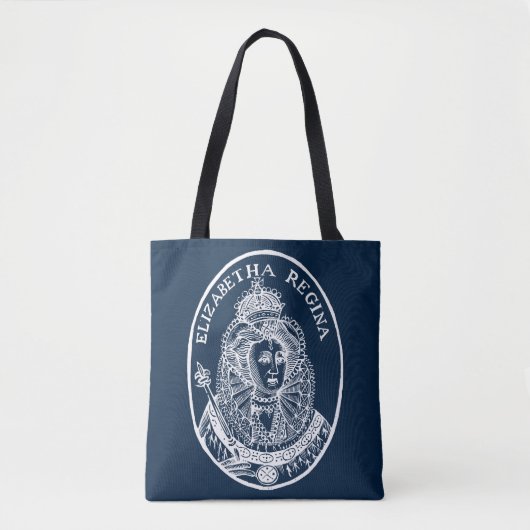 Koningin Elizabeth I Woodcut Portret Tote Bag (Voorkant)