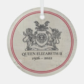 Koningin Elizabeth II 1926-2022 Glas Ornament (Voorkant)