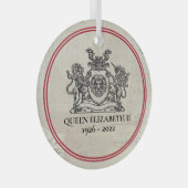 Koningin Elizabeth II 1926-2022 Glas Ornament (Voorkant Rechts)