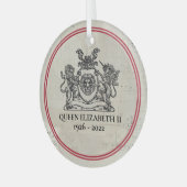 Koningin Elizabeth II 1926-2022 Glas Ornament (Voorkant links)