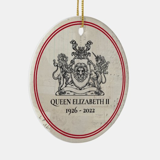 koningin Elizabeth II 1926-2022 Kerstmis Keramisch Ornament (Rechts)