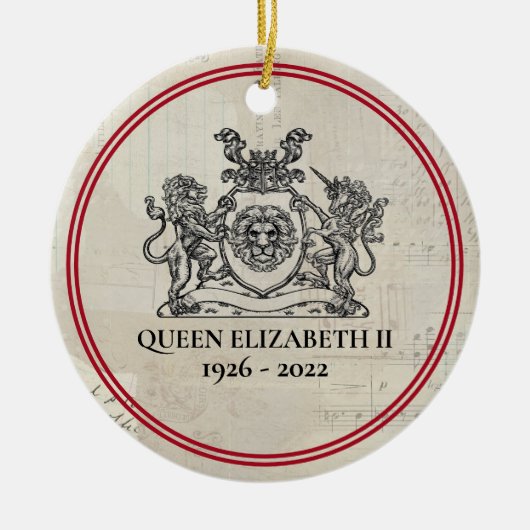 koningin Elizabeth II 1926-2022 Kerstmis Keramisch Ornament (Voorkant)