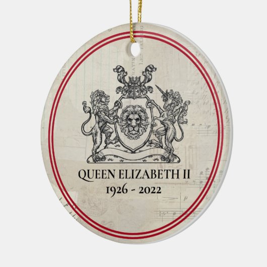 koningin Elizabeth II 1926-2022 Kerstmis Keramisch Ornament (Links)