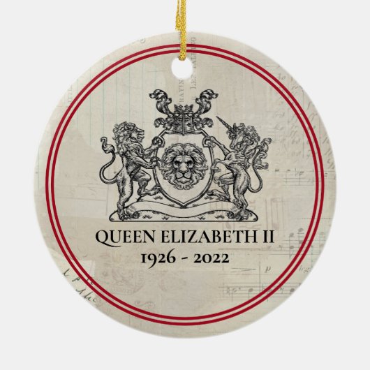 koningin Elizabeth II 1926-2022 Kerstmis Keramisch Ornament (Achterkant)