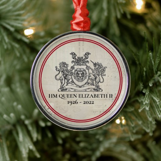 Koningin Elizabeth II 1926-2022 Kerstmis Metalen Ornament (Boom)