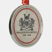 Koningin Elizabeth II 1926-2022 Kerstmis Metalen Ornament (Rechts)