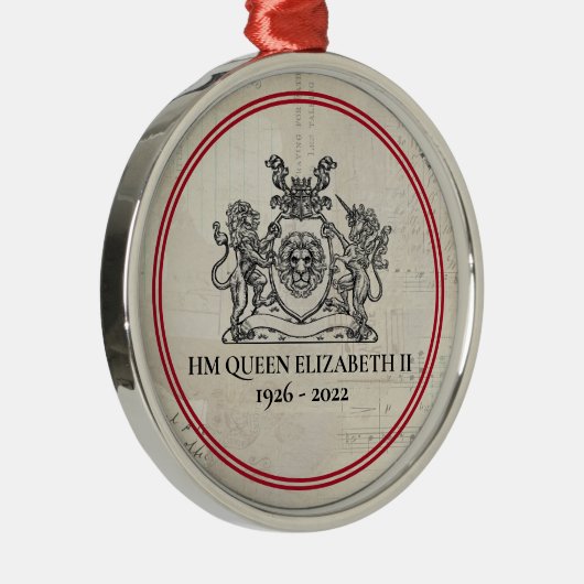 Koningin Elizabeth II 1926-2022 Kerstmis Metalen Ornament (Rechts)