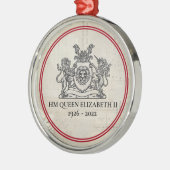 Koningin Elizabeth II 1926-2022 Kerstmis Metalen Ornament (Links)