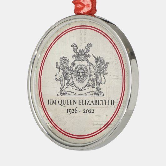 Koningin Elizabeth II 1926-2022 Kerstmis Metalen Ornament (Links)