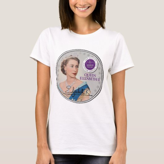 koningin Elizabeth II 2022 Platinum Jubilee 70th A T-shirt (Voorkant)
