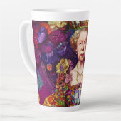 koningin Elizabeth II Blue Red Herdenking L Latte Mok (Linkerhoek)