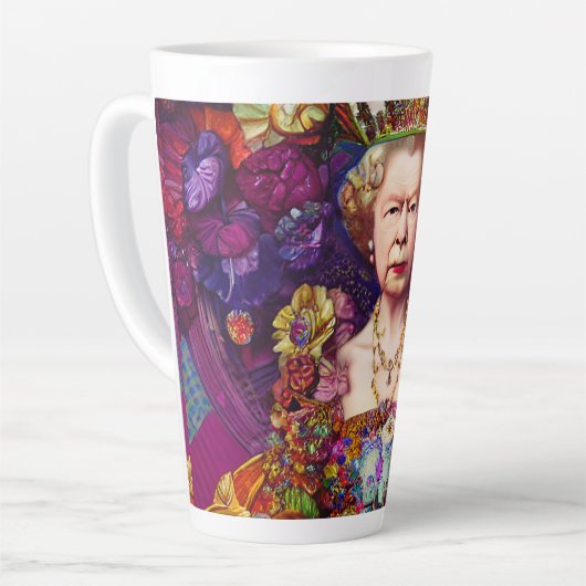  koningin Elizabeth II Blue Red Herdenking L Latte Mok (Linkerhoek)