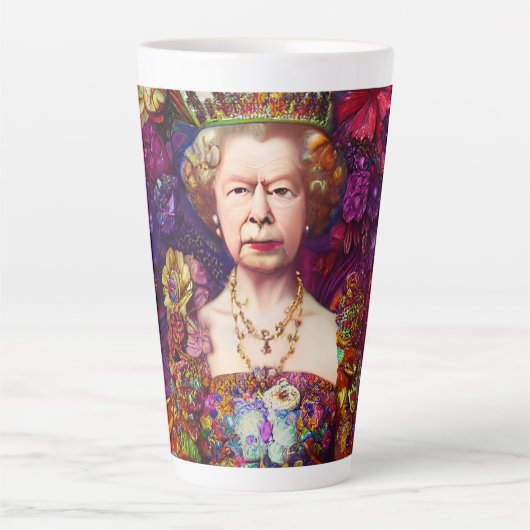  koningin Elizabeth II Blue Red Herdenking L Latte Mok (Voorkant)