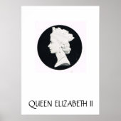Koningin Elizabeth II, hulptekening Poster (Voorkant)