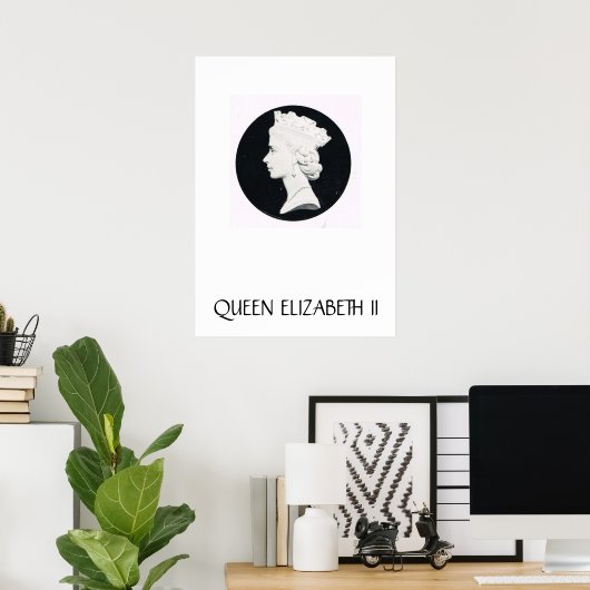 Koningin Elizabeth II, hulptekening Poster (Thuiskantoor)