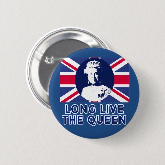 koningin Elizabeth II Long Live The Queen Ronde Button 5,7 Cm (Voorkant /achterkant)