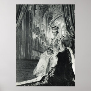 koningin Elizabeth II met coronaire regalia Poster