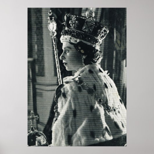 koningin Elizabeth II met coronaire regalia Poster (Voorkant)