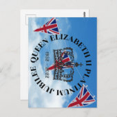 koningin Elizabeth II Platinum Jubilee briefkaart (Voorkant / Achterkant)