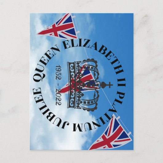 koningin Elizabeth II Platinum Jubilee briefkaart (Voorkant)